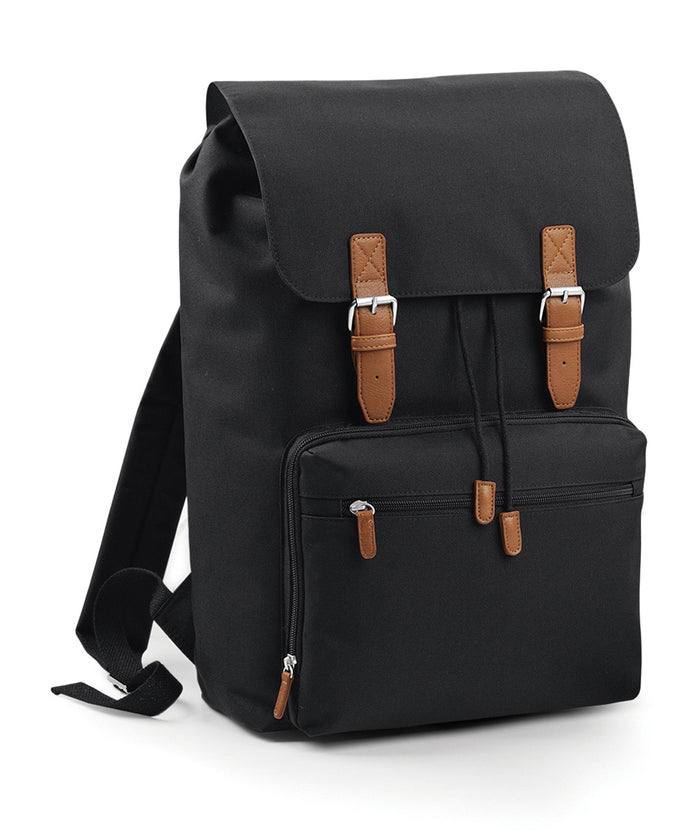 BagBase Vintage Laptop Backpack - Black