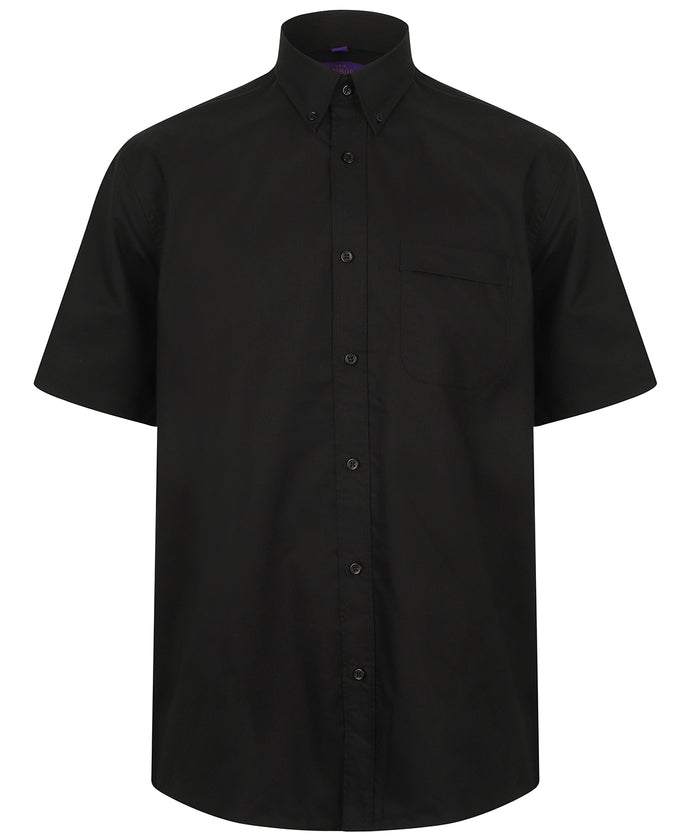Henbury Wicking Antibacterial Short Sleeve Shirt - Black