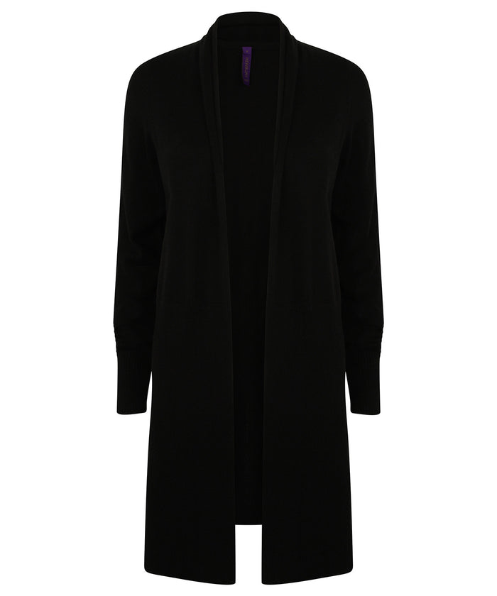 Henbury Women's Longline Open Cardigan - Black