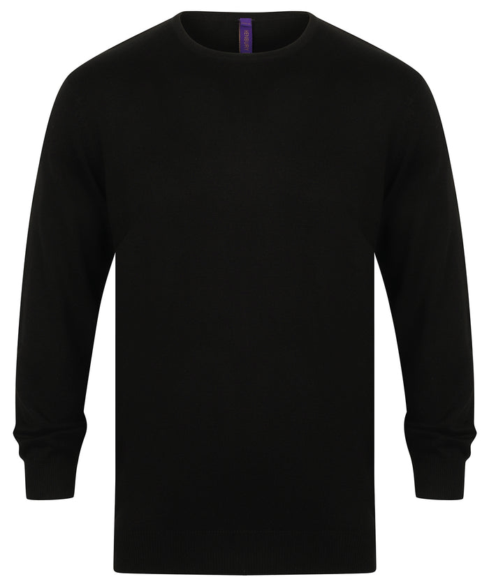 Henbury Crew Neck Jumper - Black