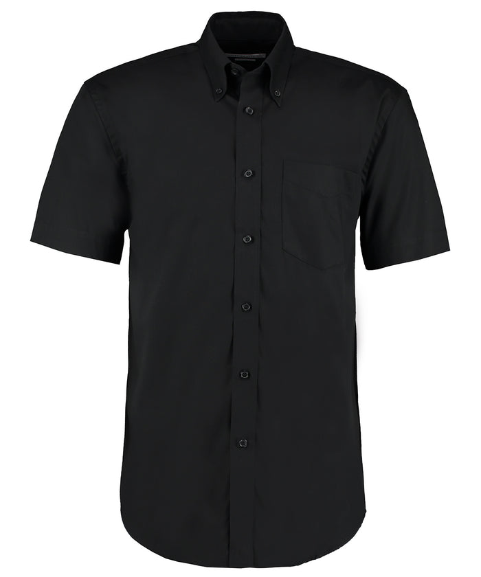 Kustom Kit Corporate Oxford Shirt Short-sleeved (classic Fit) - Black