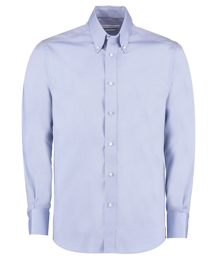 Kustom Kit Premium Oxford Shirt Long-sleeved (tailored Fit) - Light Blue*