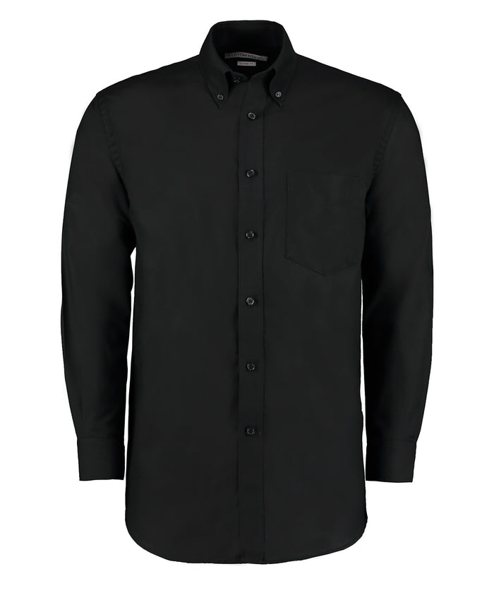 Kustom Kit Workplace Oxford Shirt Long-sleeved (classic Fit) - Black
