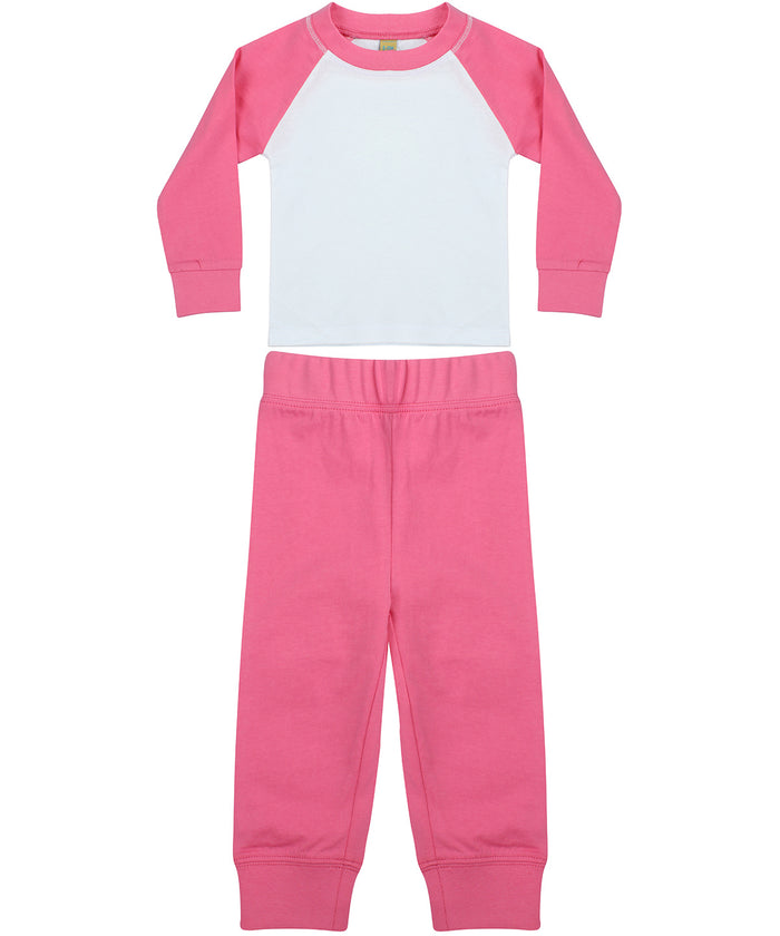 Larkwood Children's Pyjamas - Candyfloss Pink/White