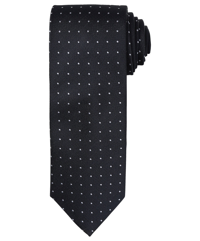 Premier Micro Dot Tie - Black/Dark Grey