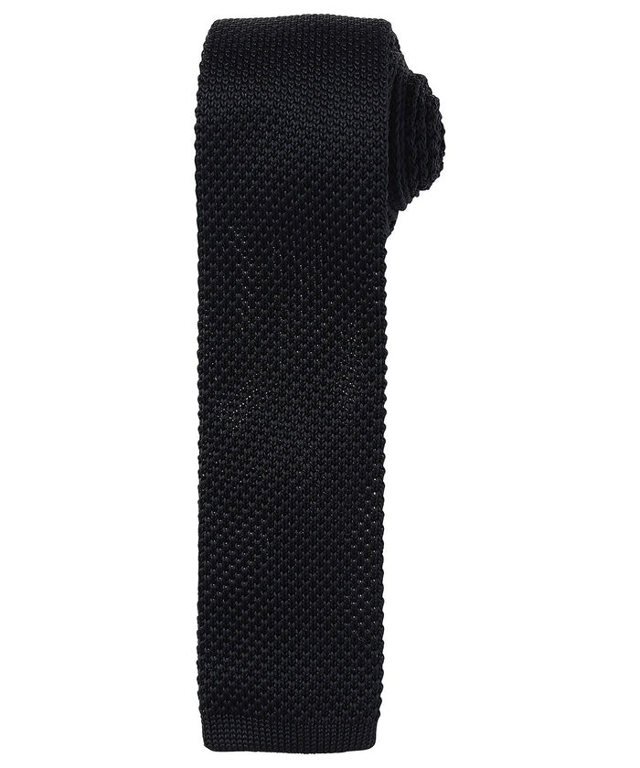 Premier Slim Knitted Tie - Black