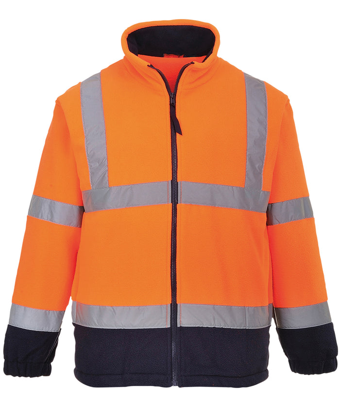Portwest Hi-vis Mesh-lined Fleece - Orange/Navy