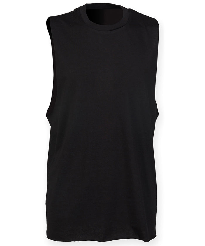 SF High Neck Slash Armhole Vest - Black
