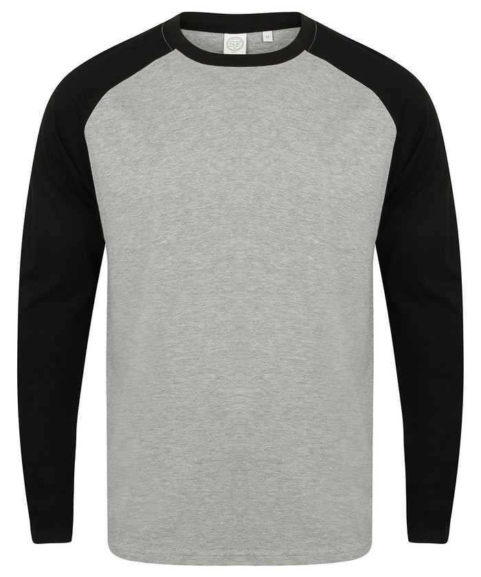 SF Long Sleeve Baseball T-shirt - Heather Grey/Black