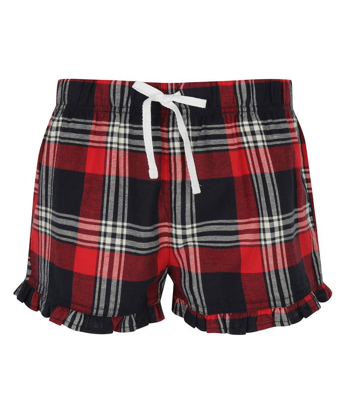 SF Women's Tartan Frill Shorts - Red/Navy Check