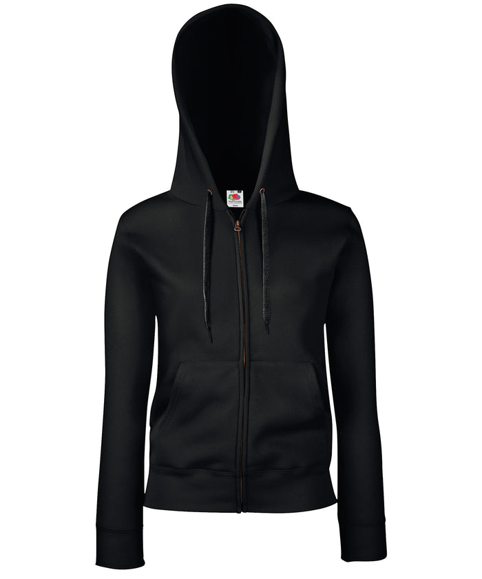 Fruit of the Loom Women's Premium 70/30 Hooded Sweatshirt Jacket - Black