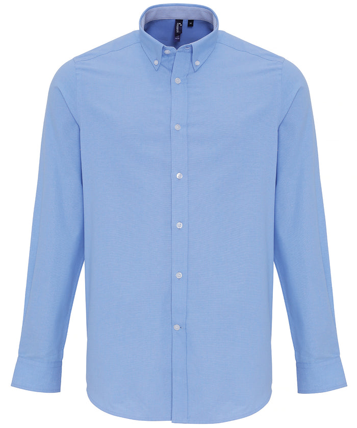 Premier Cotton-rich Oxford Stripes Shirt - Oxford Blue