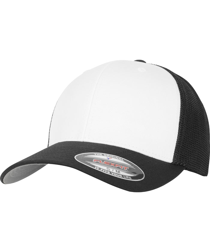 Flexfit Mesh Coloured Front - Black/White/Black