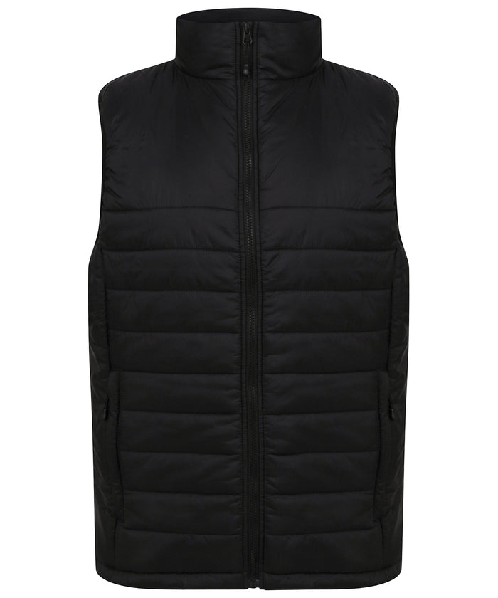 Henbury Unisex Padded Gilet - Black