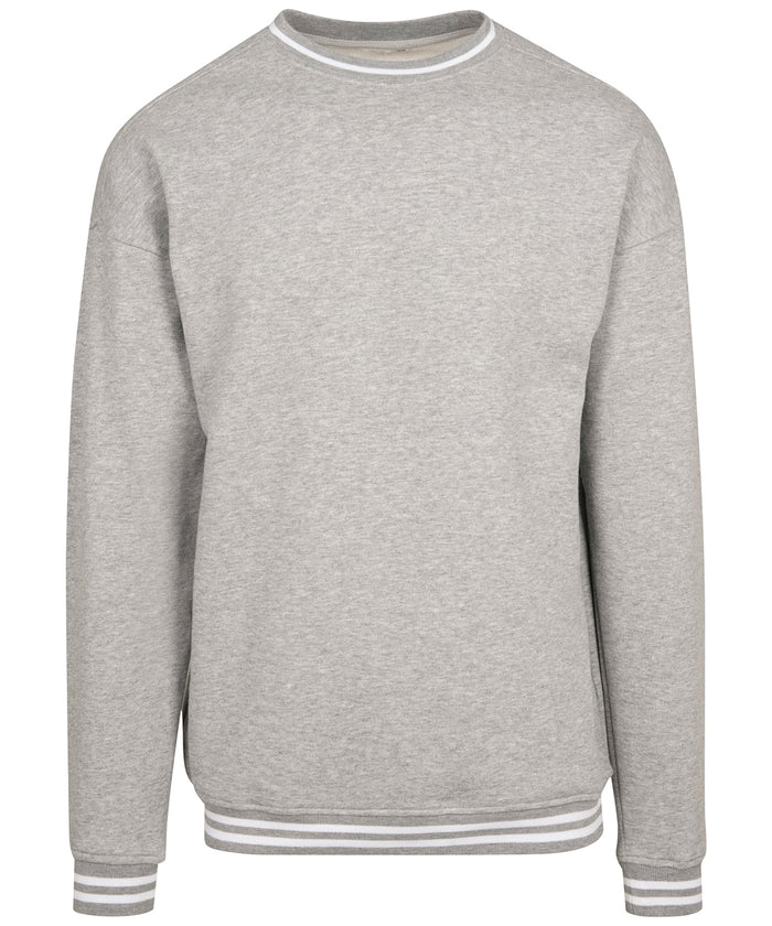 Build Your Brand College Sweat Crew - Heather Grey/White