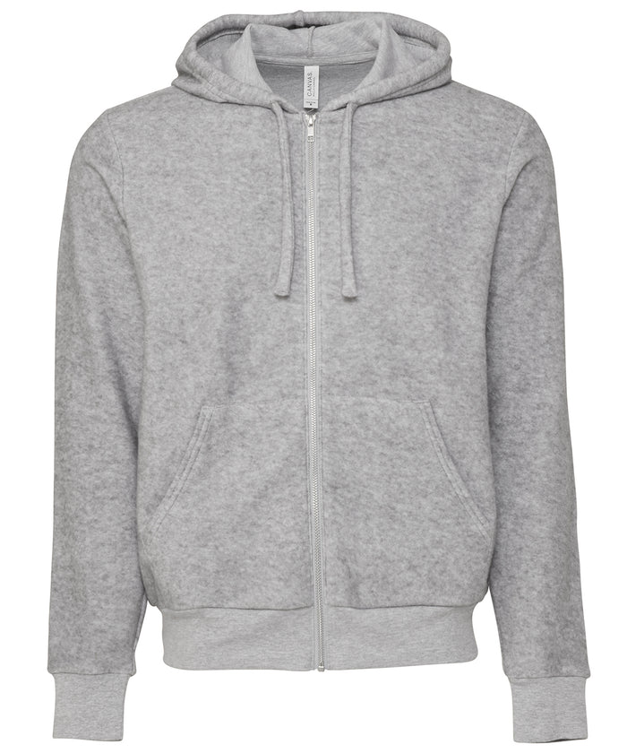Bella Canvas Unisex Sueded Fleece Full-zip Hoodie - Athletic Heather