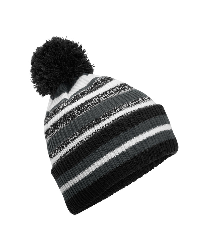 Beechfield Multi-sport Fan Beanie - Black/Graphite Grey/White