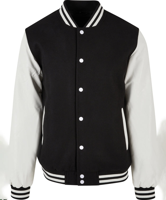 Build Your Brand Old School College Jacket - Black/White