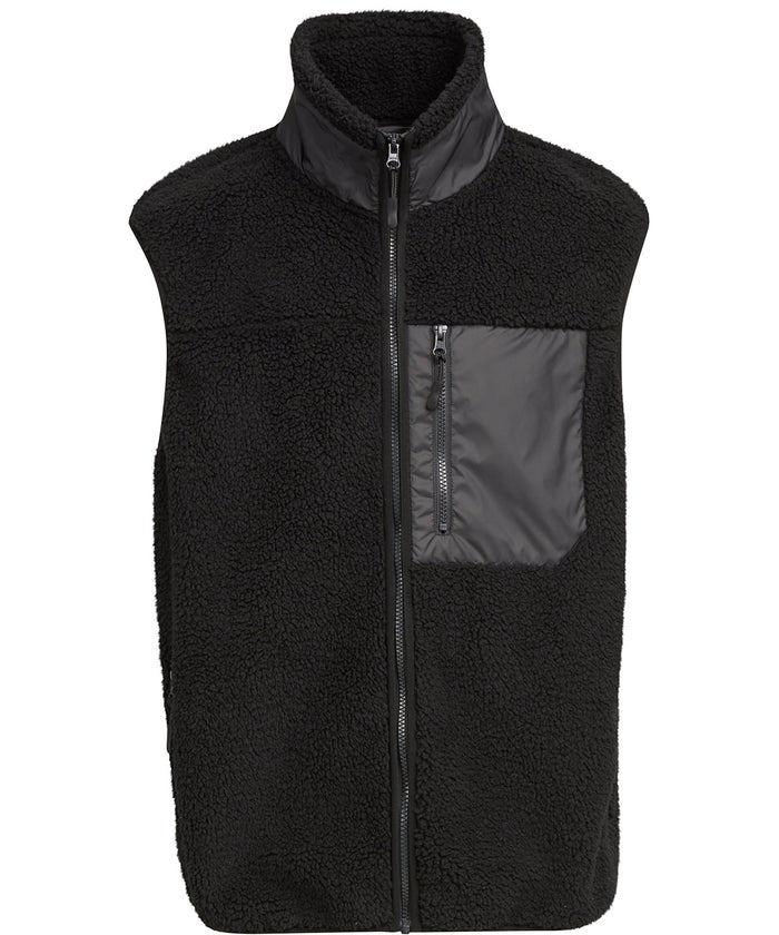 Build Your Brand Bonded Sherpa Vest - Black