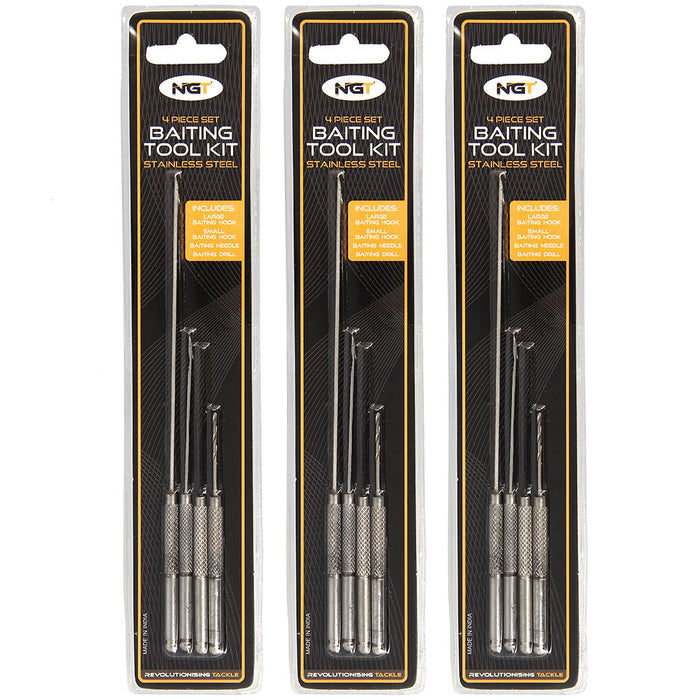 NGT Stainless 4pc Baiting Needle Set