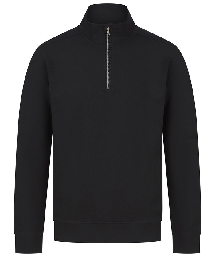 Henbury Unisex Sustainable ¼-zip Sweatshirt - Black
