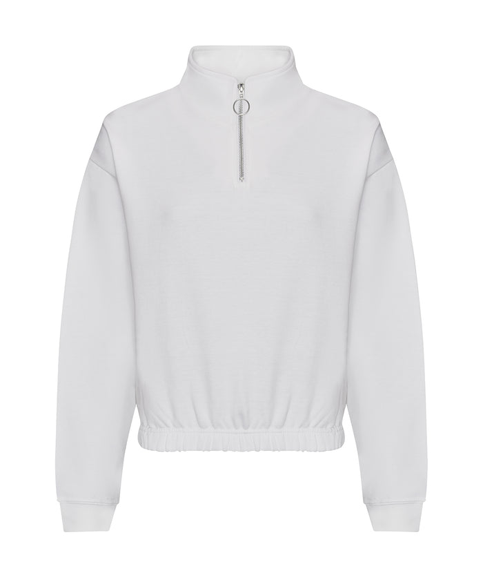 AWDis Women's Cropped ¼-zip Sweat - Arctic White