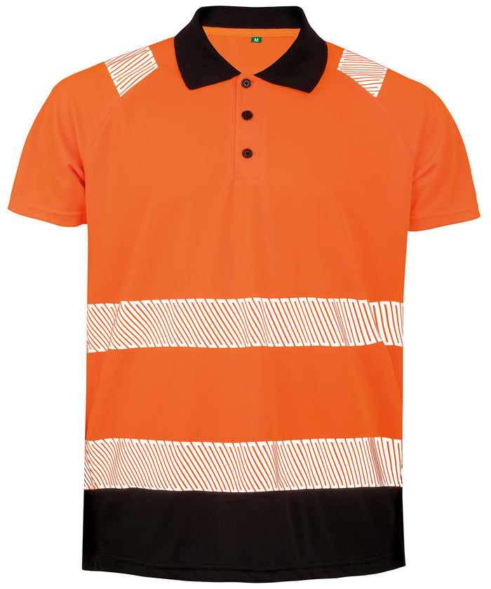 Resultrecycled Recycled Safety Polo - Fluorescent Orange/Black*