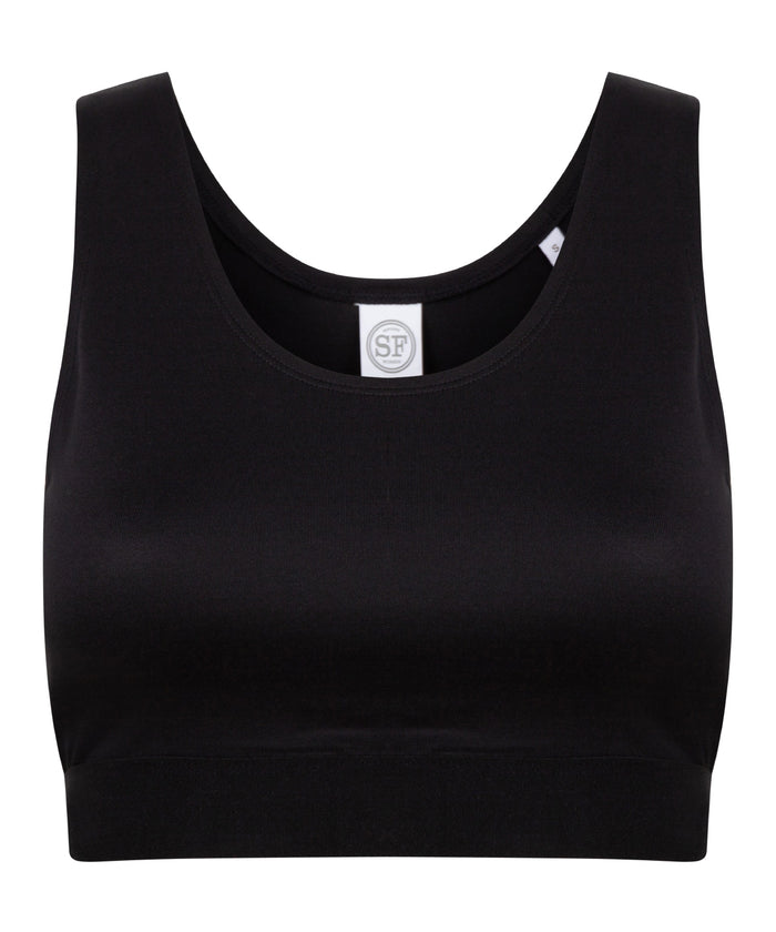 Women's Fashion Crop Top - Black/Black