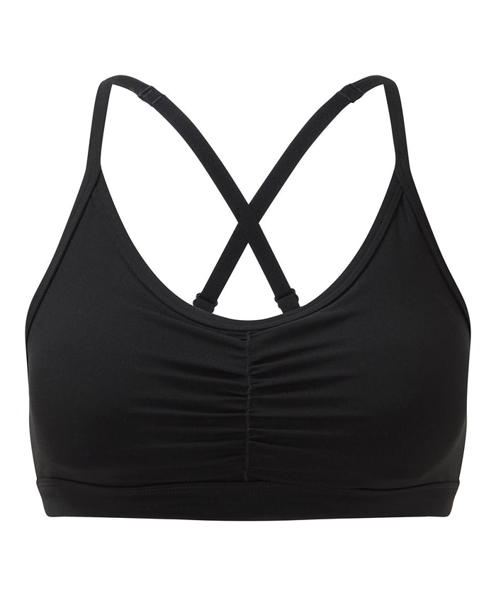 Tridri® Ruched Sports Bra (medium Impact) - Black