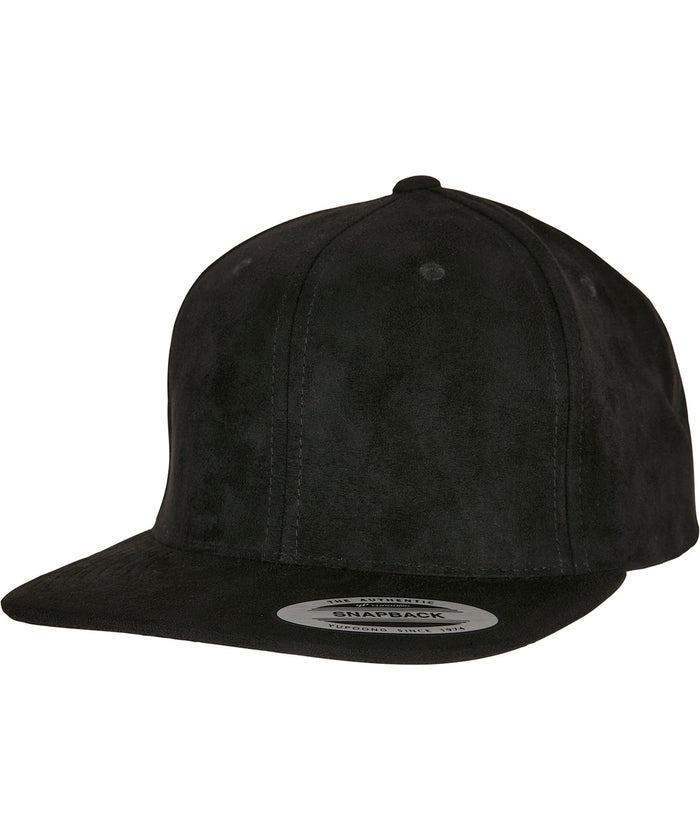 Flexfit Imitation Suede Leather Snapback - Black