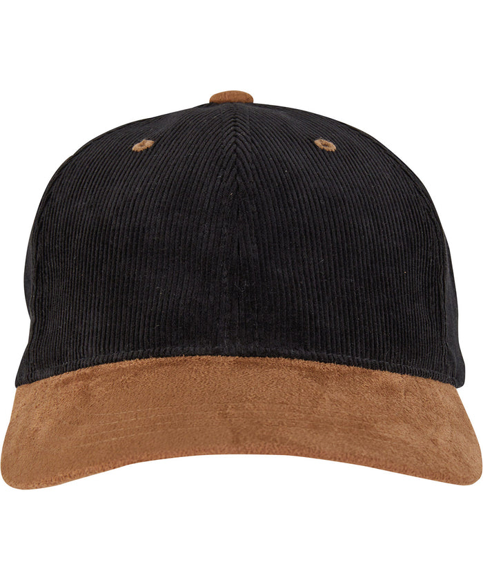 Flexfit Corduroy Classic Suede Cap - Black/Caramel