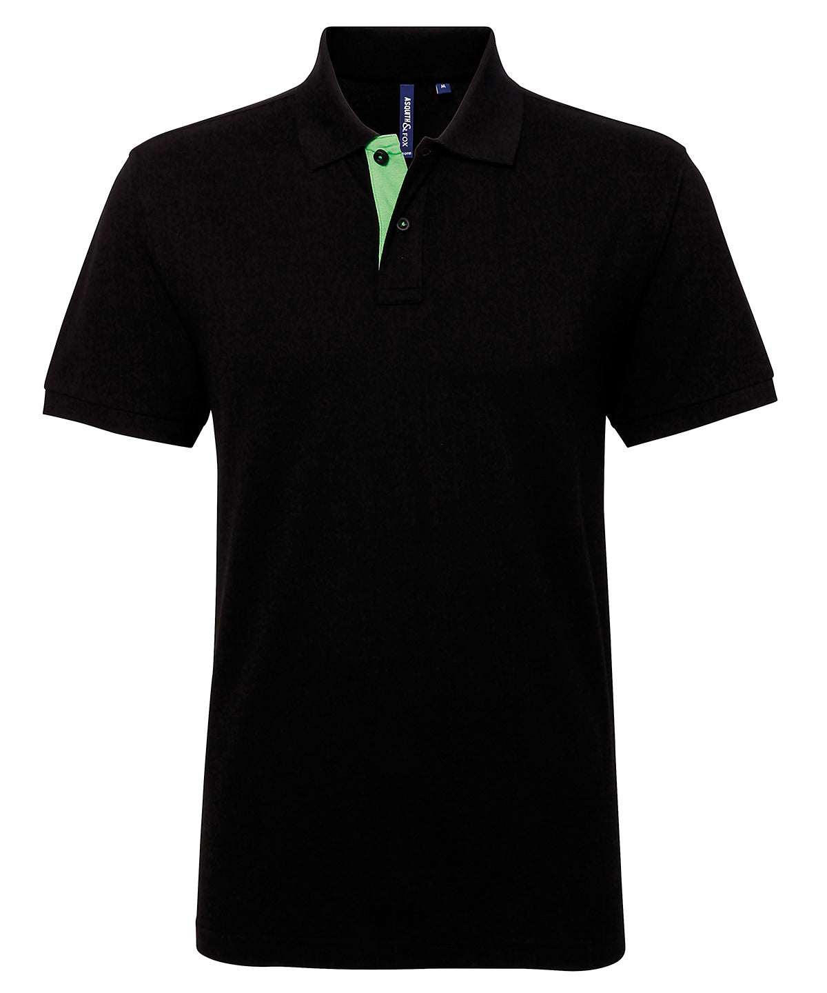 Asquith & Fox Men's Classic Fit Contrast Polo - Black/Lime