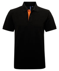 Asquith & Fox Men's Classic Fit Contrast Polo - Black/Orange