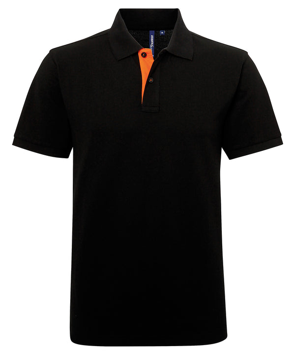 Asquith & Fox Men's Classic Fit Contrast Polo - Black/Orange