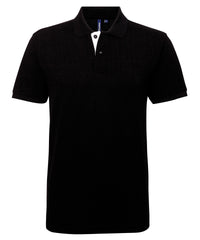 Asquith & Fox Men's Classic Fit Contrast Polo - Black/White