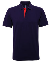 Asquith & Fox Men's Classic Fit Contrast Polo - Navy/Red
