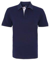 Asquith & Fox Men's Classic Fit Contrast Polo - Navy/White