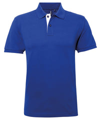 Asquith & Fox Men's Classic Fit Contrast Polo - Royal/White