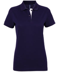 Asquith & Fox Women's Contrast Polo - Navy/White