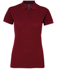 Asquith & Fox Women’s Polycotton Blend Polo - Burgundy