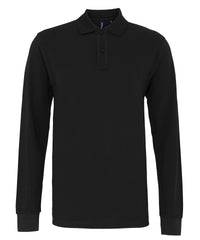 Asquith & Fox Men's Classic Fit Long Sleeved Polo - Black