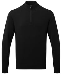 Asquith & Fox Men's Cotton Blend ¼ Zip Sweater - Black