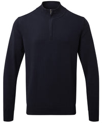 Asquith & Fox Men's Cotton Blend ¼ Zip Sweater - French Navy