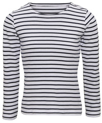 Asquith & Fox Women's Marinière Coastal Long Sleeve Tee - White/Navy