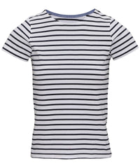 Asquith & Fox Women's Marinière Coastal Short Sleeve Tee - White/Navy