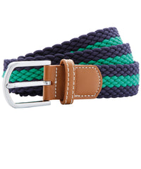 Asquith & Fox Two-colour Stripe Braid Stretch Belt - Navy/Kelly