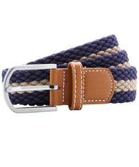 Asquith & Fox Two-colour Stripe Braid Stretch Belt - Navy/Khaki