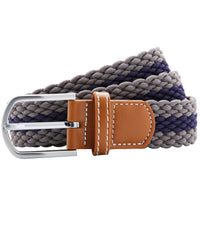 Asquith & Fox Two-colour Stripe Braid Stretch Belt - Slate/Navy