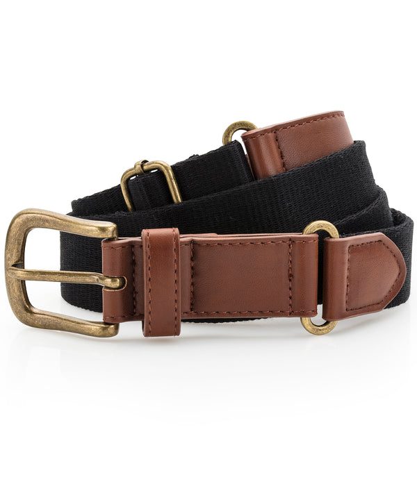 Asquith & Fox Faux Leather and Canvas Belt - Black