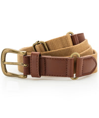 Asquith & Fox Faux Leather and Canvas Belt - Camel